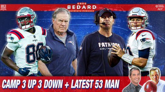 .@fdsportsbook & @drink_AG1 Podcast & Video: Bedard Patriots Pod - Camp 3 up/down & 53-roster breakdown taken at BSJ Headquarters (Patriots)